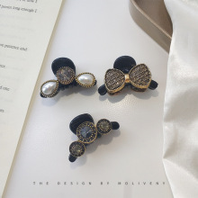 复古小香风珍珠水钻发抓夹子头饰女百搭小号发夹韩式优雅发卡发饰