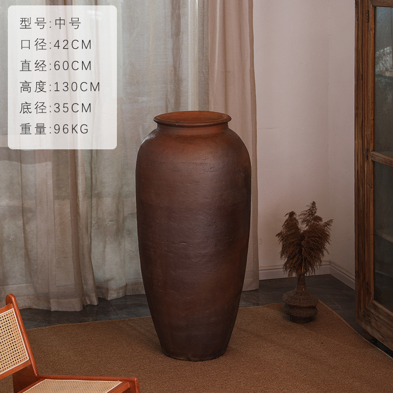 Botella de cerámica de gran tamaño de suelo de caviar de color de cerámica delgada de altura de 1,6 m combinación de vasos de cerámica silenciosos botella de vestíbulo del hotel