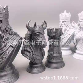 国际象棋套装 3D 打印人物造型棋子 高档收藏 Chess Set