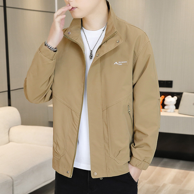 Autumn Jacket for Men 2025 New Popular Stand-Up Collar Workwear Jacket Trendy Cool Korean Style Casual Spring and Autumn Top Autumn Jacket for Men 2025 New Popular Stand-Up Collar Workwear Jacket Trendy Cool Korean Style Casual Spring and Autumn Top