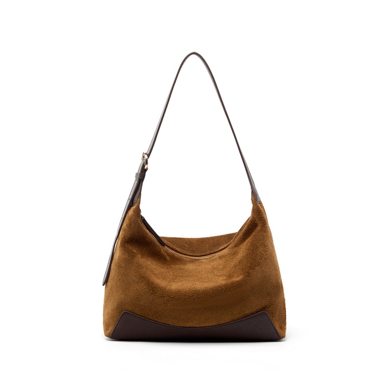 Suede Underarm Hobo Bag Luxury Commuter Crossbody Bag 2025 New Women's Handbag Shoulder Bag - Thumbnail 5