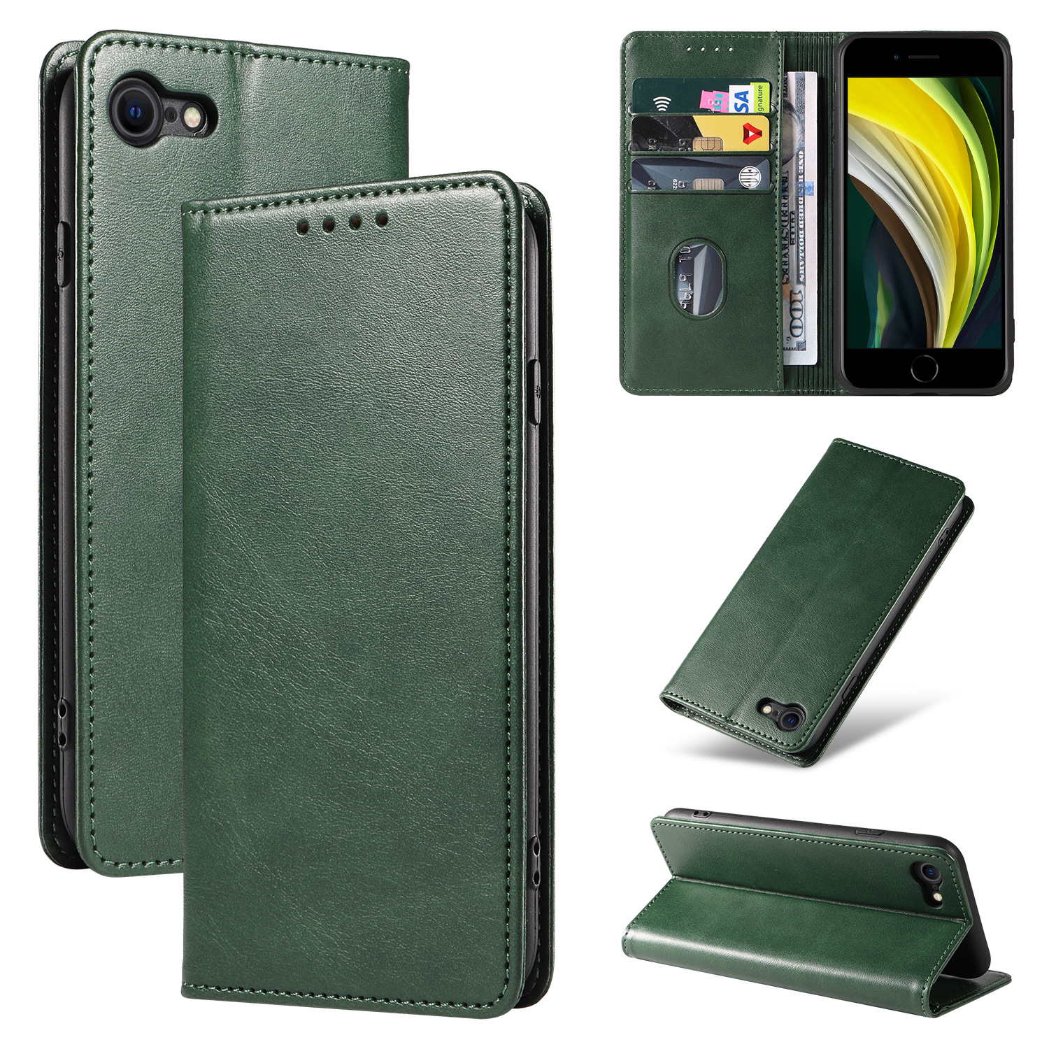 Leather Flip Case For Iphone 17 And 16 Pro With Card Holder_voghion.com
