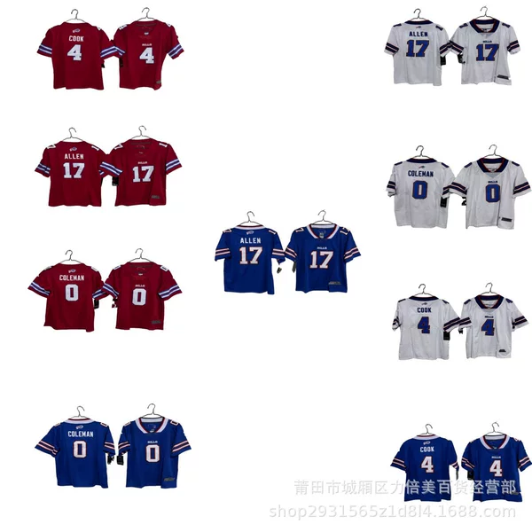 Children's Nfl Football Jersey Bill 4 # Cook17 # Buffalo Bills Josh Allen Jersey