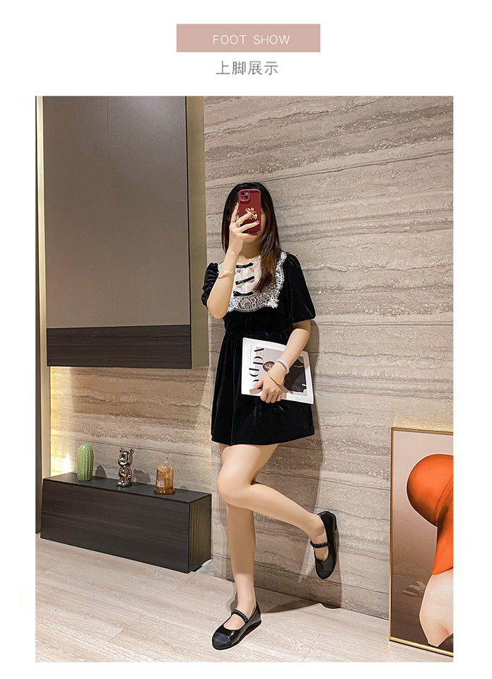Giày lười nữ mũi tròn phối màu, quai ngang co giãn, đế bằng gót thấp 1–3 cm — Màu đen, Trắng sữa chi tiết 12