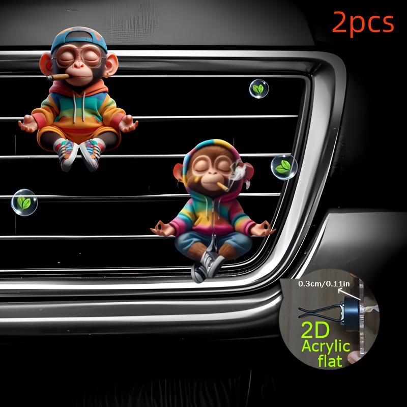 2D平面1件亚克力汽车车用空气清新剂出风口香薰出风口装饰