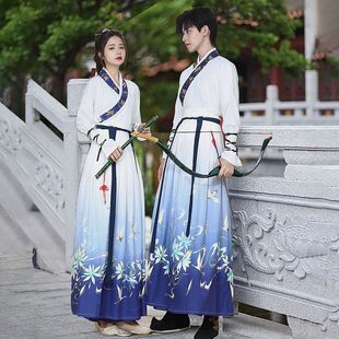 Men's Han Dynasty Couple Student Han Dynasty Ancient Chinese Style Female Martial Arts Style Ancient Style Wei and Jin Han Dynasty Graduation Season Class Uniform