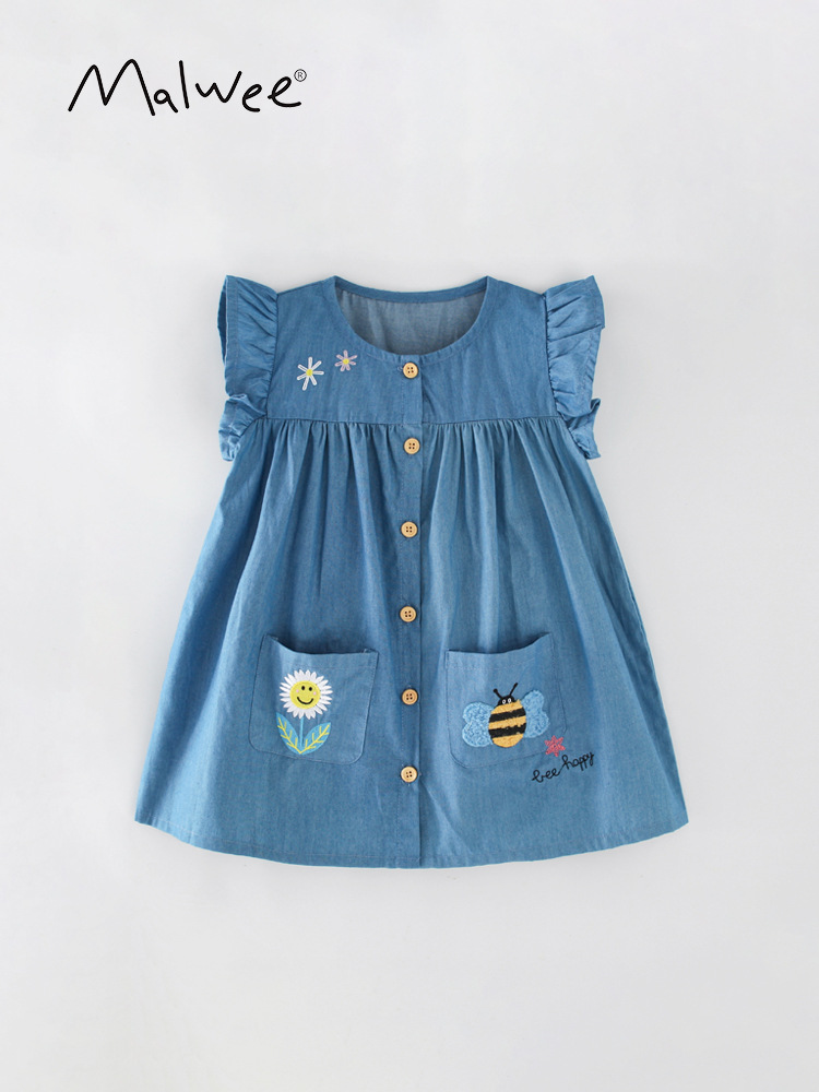 Malwee niños vestido de verano nuevo europeo y americano medio y pequeño estilo occidental niña princesa vestido image 2