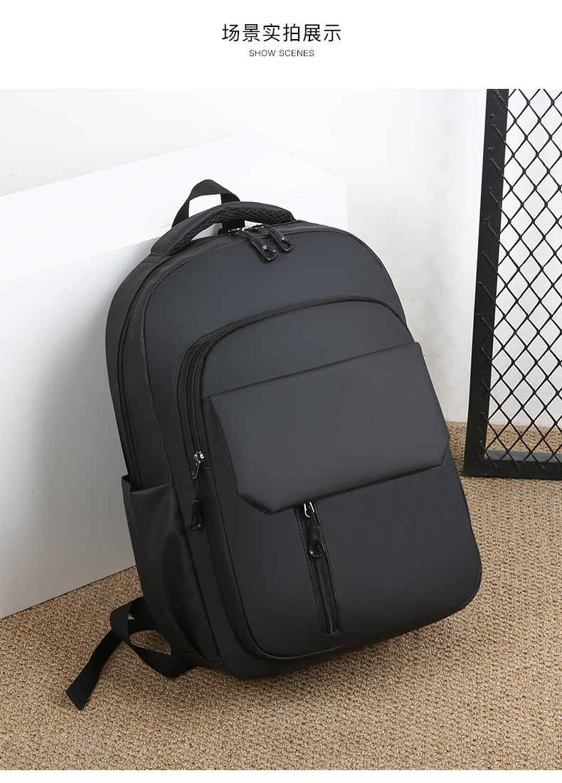 Wholesale of in-stock commuting and business backpacks for men, simple and large-capacity USB charging laptop bags, and student schoolbags undefined