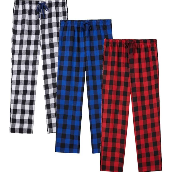 Cross-Border Amazon Unisex Casual Loose Plaid Pajama Pants Cotton Texture Long Straight-Leg Home Pants