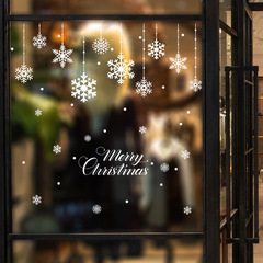 Snowflake static cling sticker scene decoration glass door display window sticker New Year decoration Christmas sticker SK-J35001