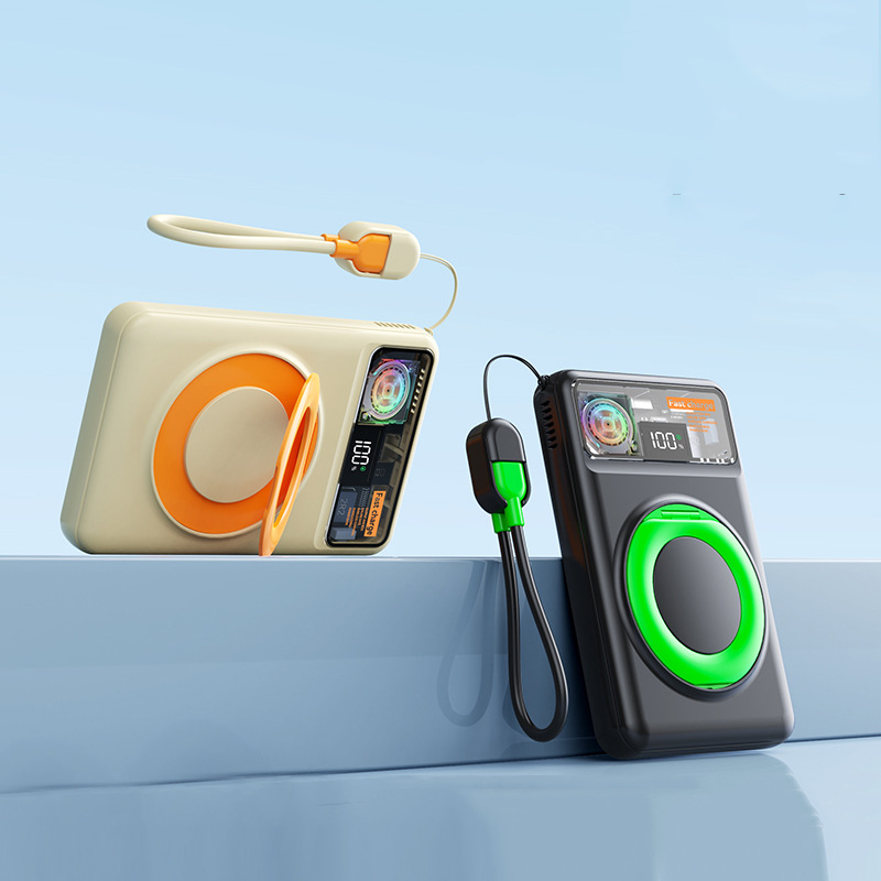 Banco de energía inalámbrico magnético refrigerado por aire Zhiyi 10000 mAh 15W carga rápida soporte de entrega de fuente portátil de doble propósito