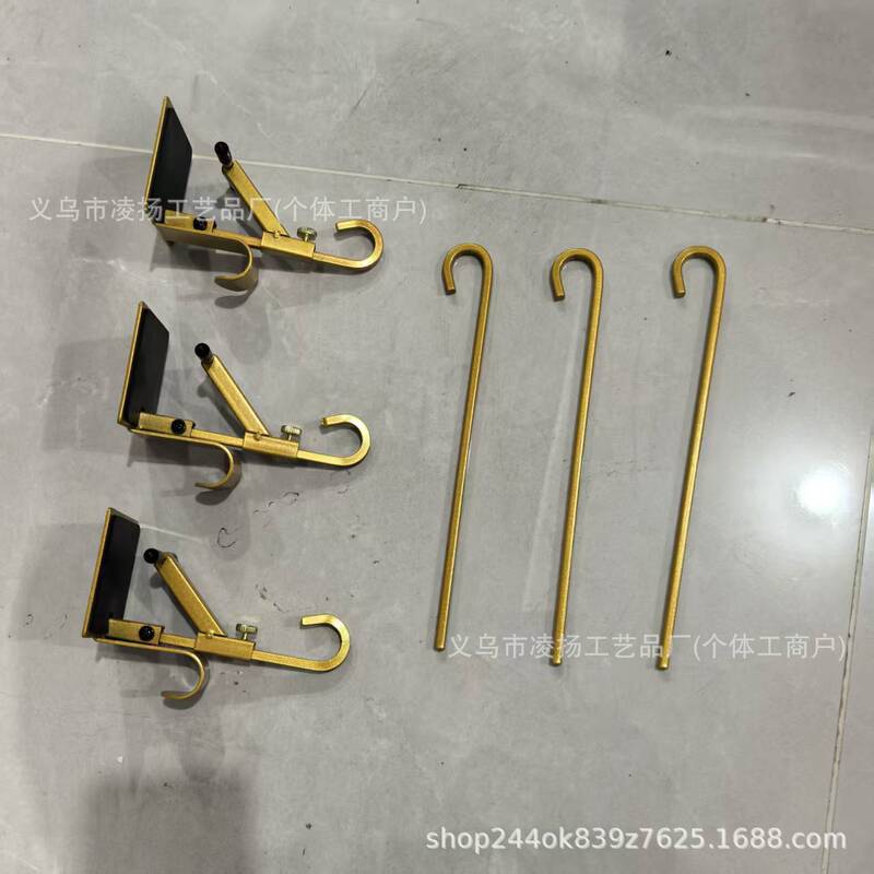 跨境新品圣诞节金属悬挂袜子挂钩可家用调节伸缩挂钩免打孔挂钩|undefined