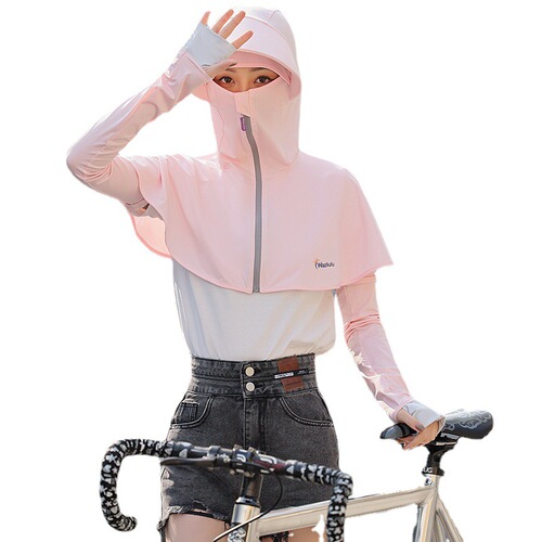 Prince Lulu Summer Sun Protection Cycling UV Blocking Face Mask Neck Cover Full Face One-Piece Comprehensive Protection Hat for Women