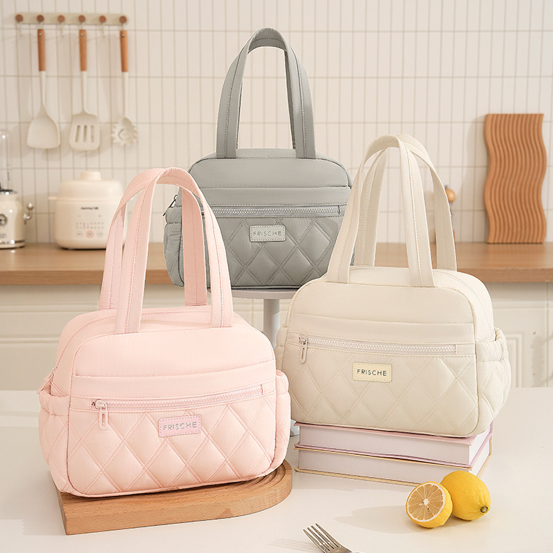 Nueva bolsa de almuerzo portátil de oficina bolsa de almuerzo de estudiantes bolsa de aislamiento térmico al aire libre bolsa de almuerzo portátil de cuatro cuadrados Beiguo