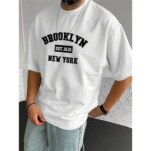 Men's Crewneck Casual Short Sleeve T-Shirt, Suitable For Com