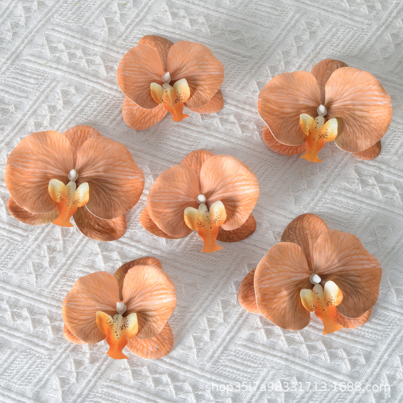 Simulación impresión 3D película cabeza de flor de phalaenopsis cabeza de flor de phalaenopsis hecha a mano mano mano mano cabeza de flor decoración transfronteriza