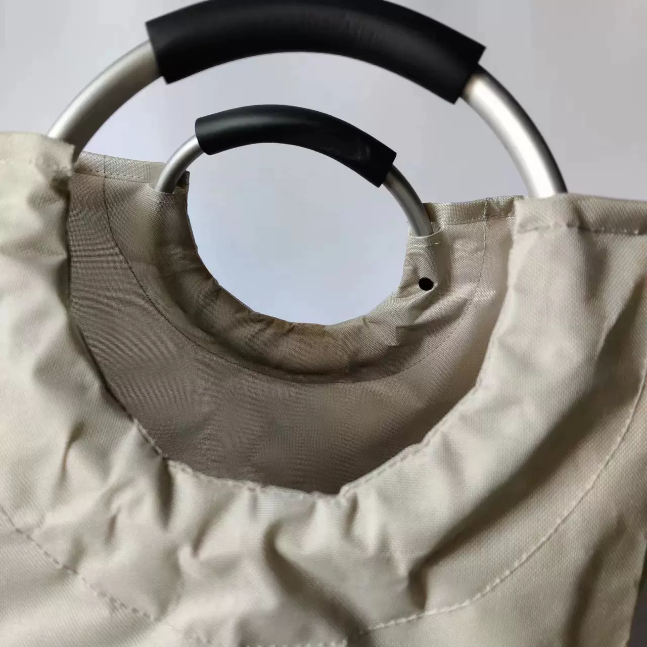 厂家批发铝合金购物袋手提手柄脏衣袋提手配件圆形铝管手环手提