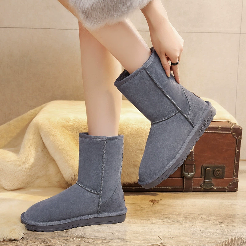 Демисезонные сапоги, кожа верха с теплой меховой подкладкой, повседневный стиль, размеры 26–44