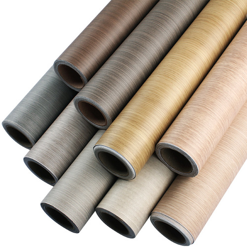Thickened Wood Grain Self-Adhesive Wallpaper Furniture Renovation Wall Sticker Cross-Border Vacuum-Processed Wallpaper Wooden Board Aluminum Alloy Board Film
