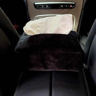 Box, Car tissue box/set - black-velvet-bag-without-conspicuous-armrests