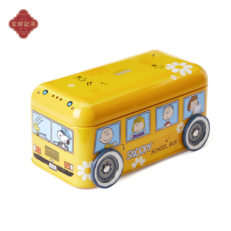 Macau Ying Kee Butter Biscuits Snoopy Co-Branded Cartoon Bus Gift Box Afternoon Tea Pastry Souvenir Macau Ying Kee Butter Biscuits Snoopy Co-Branded Cartoon Bus Gift Box Afternoon Tea Pastry Souvenir
