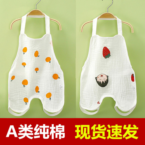 Baby and Toddler Cotton Gauze Leg Band with Tummy Warmer for Newborns, Unisex, Summer Thin Style, Cold-Proof Apron