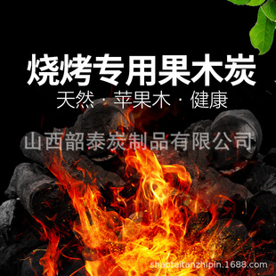 Factory wholesale high temperature apple wood carbon barbecue charcoal barbecue charcoal outdoor fruit charcoal heating log barbecue carbon whole box