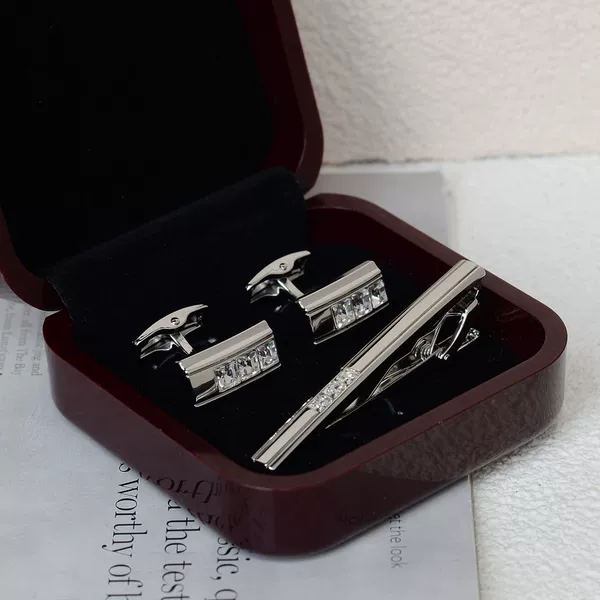 #48/Silver (Tie Clip + Cufflink)