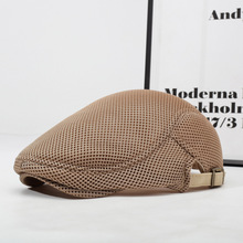 网眼纯色贝雷帽镂空可调节男透气鸭舌帽春夏女户外复古前进帽跨境