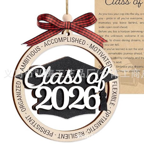 Decoración colgante 2026 nuevo mejor regalo de mudanza decoración de madera decoración para el hogar decoración del árbol de Navidad rojo