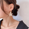 Summer earrings with tassels, long silver needle, 2023, internet celebrity, flowered, silver 925 sample