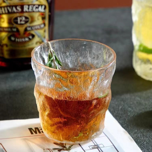 Japanese style glacier cup high-looking glass cup internet celebrity whiskey cup wholesale foreign wine cup water cup ins style cup