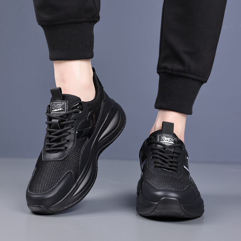 Zapatos de cuero para hombres primavera y verano 2025, nuevos zapatos de cuero huecos para hombres, zapatos casuales antideslizantes, zapatos transpirables para hombres