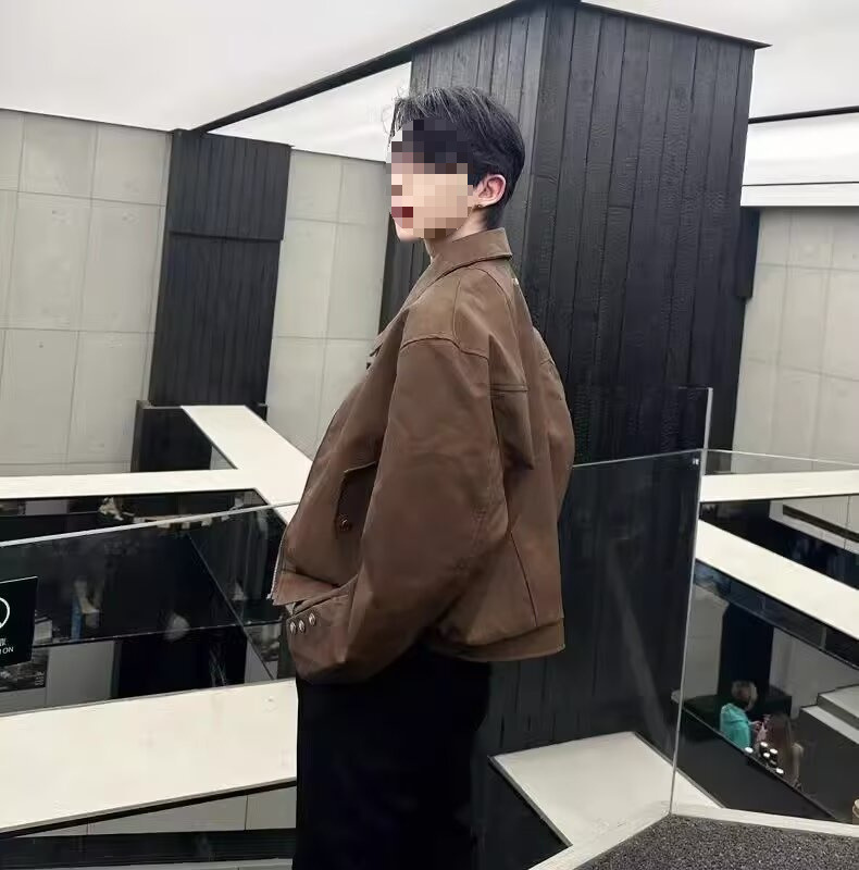 Men's Cool Motorcycle Jacket With Turn-down Collar European Style_voghion.com