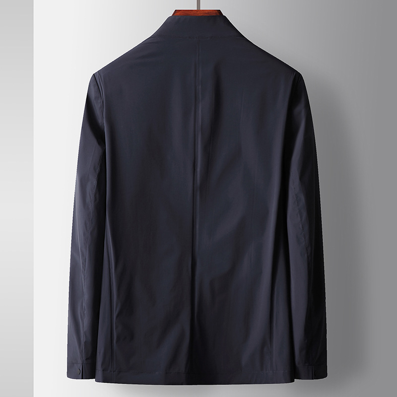 Men's Clothing jacket spring and autumn new style stand up collar seamless glue style young and middle aged luxury business casual thin jacket_voghion.com