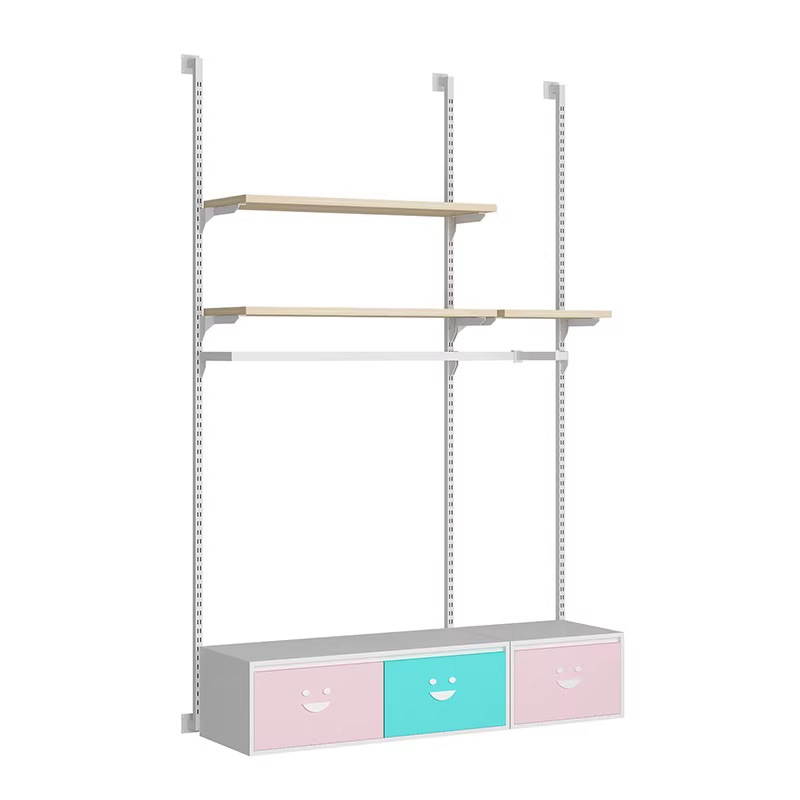Tienda de ropa estante de exhibición de ropa de niños pared estante de ropa de niños percha de ropa de doble capa madre y bebé estante de plataforma de isla