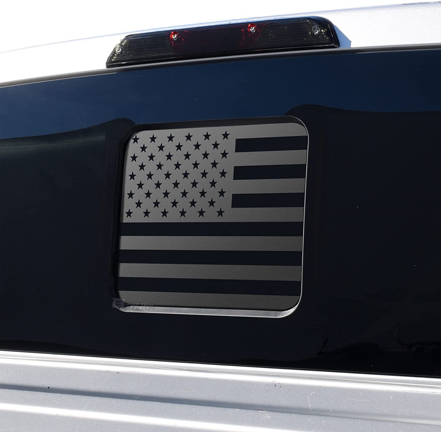 Ventana media trasera bandera americana vinilo Decal para Ford F150 F250 F350 negro mate Coche