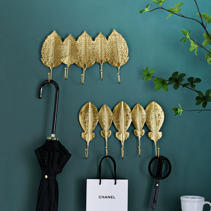 Креативные листья крючок украшения вход хранение ключей вход прихожая коридор отверстие без отверстий тест одежда вешалка для гардероба