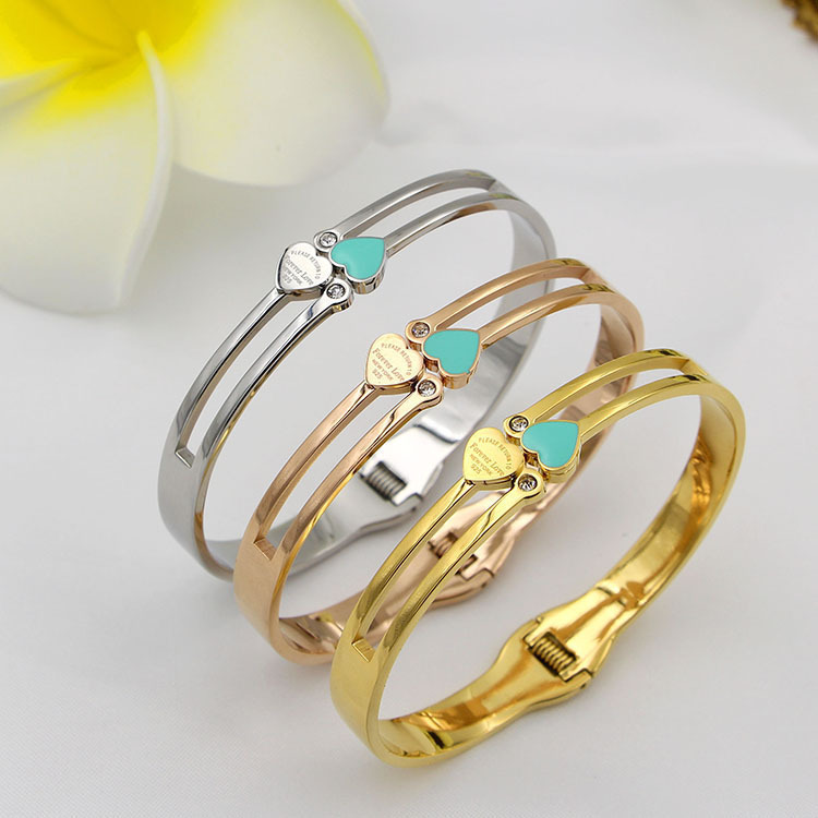 H9-104 Korean Version Forever Love Double Heart Blue Plastic Peach Heart Heart Bracelet Trendy Women's Heart-Shaped Bracelet Accessories H9-104 Korean Version Forever Love Double Heart Blue Plastic Peach Heart Heart Bracelet Trendy Women's Heart-Shaped Bracelet Accessories