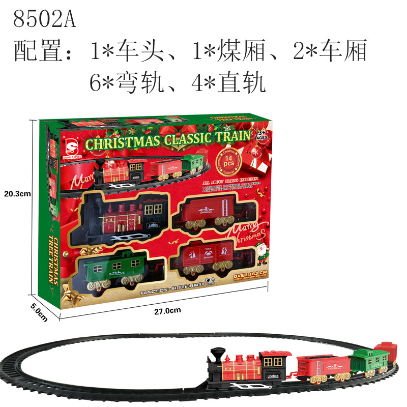 Transfronterizos DIY Navidad tren eléctrico juguete ensamblaje tren retro tren regalo de puzzle para niños image 10