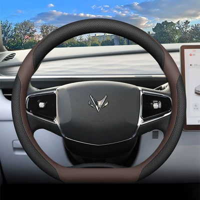 Steering wheel cover – Alpha T1 T5 Steering Wheel - polar-fox-exclusive-black-mocha-brown-ultra-thin-edition-standard