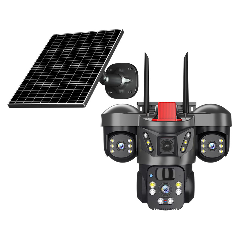 V380 パノラマ 360 度 3 画面 3 レンズ ワイヤレス wifi/4G ソーラー カメラ監視ガンとボールが統合されています