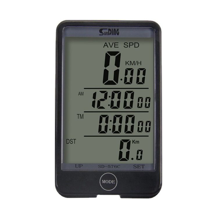 576c sunding shundong bicicleta medidor de código inalámbrico luminoso chino pantalla grande montar medidor de código de gran tamaño