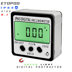ETOPOO Angle Meter 4*90 degrees IP54 LCD Screen Four-Sided Magnetic Digital LCD Inclination Box Angle Meter