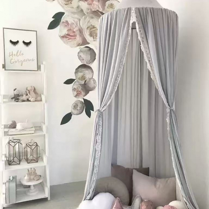 Nordic Style Mother and Baby Lace Baby Mosquito Net Summer Ceiling Children's Room Chiffon Lace