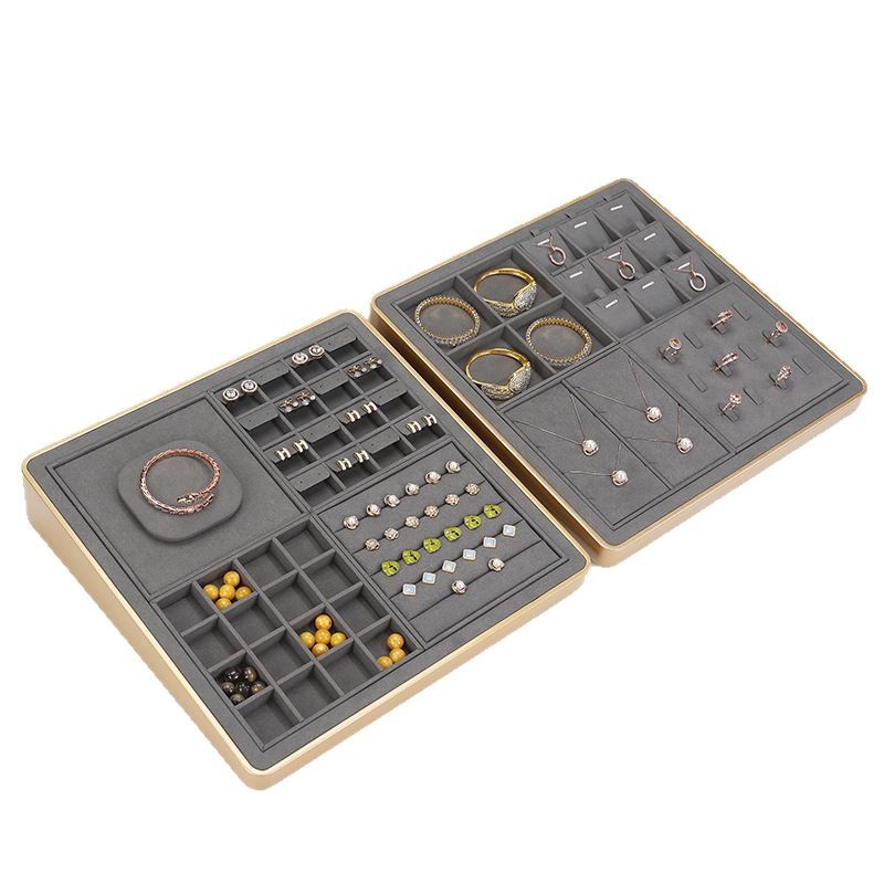 Ahora Weichuang mostrador de joyería placa de exhibición de gran capacidad pulsera gris ultra delgada orejas anillo placa de joyería de pintura horneada