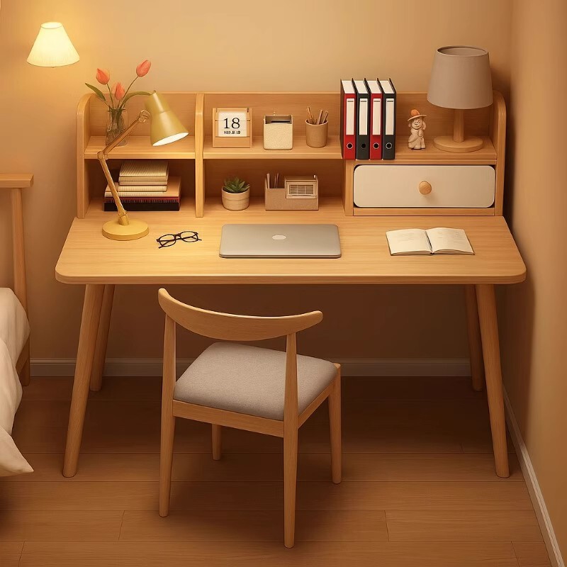 Computer Desk Simple Desk Bookshelf Integrated Table Home Bedroom Student Study Table Rental House Workbench Writing Desk