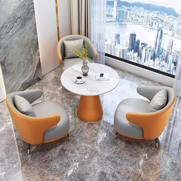 Light Luxury Negotiation Sofa, Business Hotel Reception Coffee Table, Leisure Beauty Salon Balcony Dining Table and Chairs, Small Sofa, Tea Table
