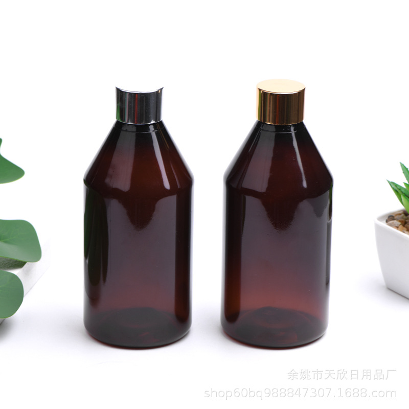 300ml毫升锥形pet瓶配电化铝旋盖乳液瓶精华乳液分装瓶化妆品瓶