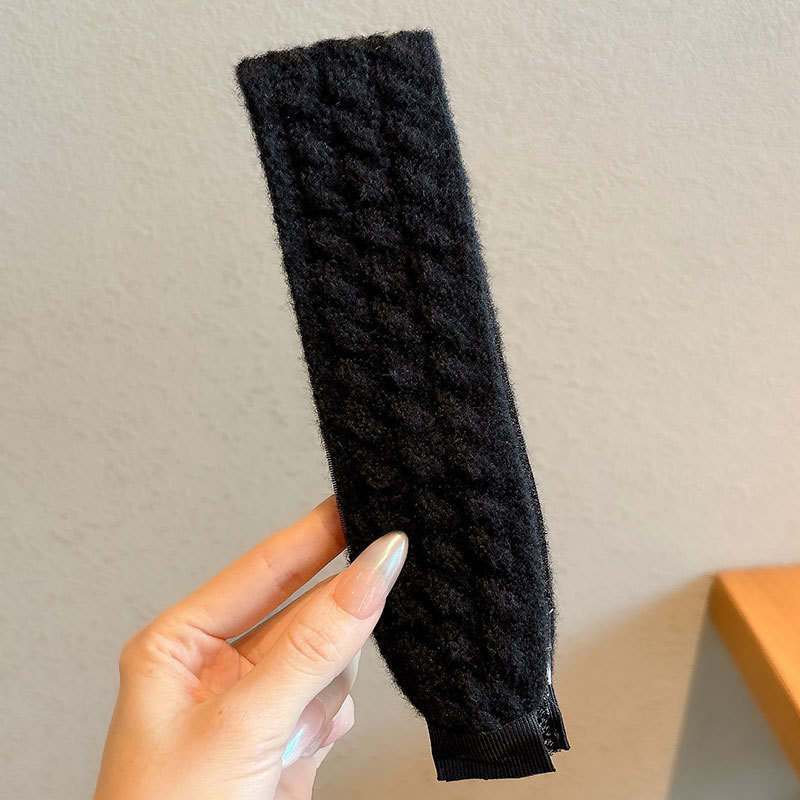 Flor triturada de punto banda de cabello fijación francesa velcro pegatinas para el cabello mujeres no comprimen el cabello lavar la cara banda de cabello tocado